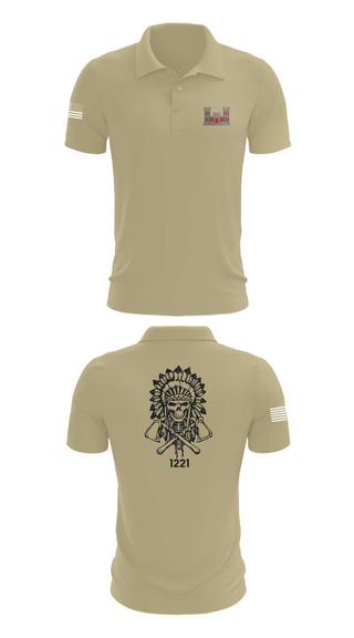 Short Sleeve Performance Polo, 1221st Route Clearance Co., National Guard, Teamtime, Team time, sublimation, custom sports apparel, team uniforms, spirit wear, spiritwear, sports uniforms, custom shirts, team store, custom team store, fundraiser sports, apparel fundraiser