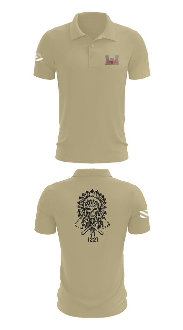 Short Sleeve Performance Polo, 1221st Route Clearance Co., National Guard, Teamtime, Team time, sublimation, custom sports apparel, team uniforms, spirit wear, spiritwear, sports uniforms, custom shirts, team store, custom team store, fundraiser sports, apparel fundraiser