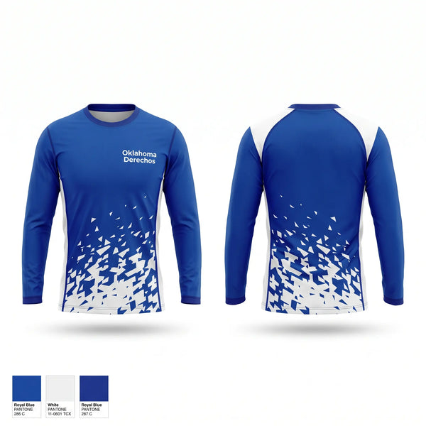 Long Sleeve Performance Shirt, Oklahoma Derechos, Baseball, Teamtime, Team time, sublimation, custom sports apparel, team uniforms, spirit wear, spiritwear, sports uniforms, custom shirts, team store, custom team store, fundraiser sports, apparel fundraiser