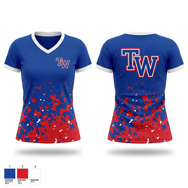 Womens Short Sleeve Vneck Shirt, W.I.T., Softball, Teamtime, Team time, sublimation, custom sports apparel, team uniforms, spirit wear, spiritwear, sports uniforms, custom shirts, team store, custom team store, fundraiser sports, apparel fundraiser