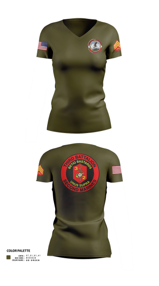 Womens Short Sleeve Vneck Shirt, Lima Co. 3rd Bat. 2nd Mar. Div., Marines, Teamtime, Team time, sublimation, custom sports apparel, team uniforms, spirit wear, spiritwear, sports uniforms, custom shirts, team store, custom team store, fundraiser sports, apparel fundraiser