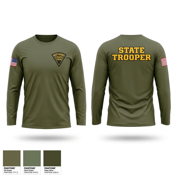 Long Sleeve Performance Shirt, WEST VIRGINIA STATE POLICE, Police, Teamtime, Team time, sublimation, custom sports apparel, team uniforms, spirit wear, spiritwear, sports uniforms, custom shirts, team store, custom team store, fundraiser sports, apparel fundraiser