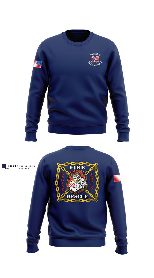 Crew Neck Sweatshirt, Station 25, Fire Department, Teamtime, Team time, sublimation, custom sports apparel, team uniforms, spirit wear, spiritwear, sports uniforms, custom shirts, team store, custom team store, fundraiser sports, apparel fundraiser