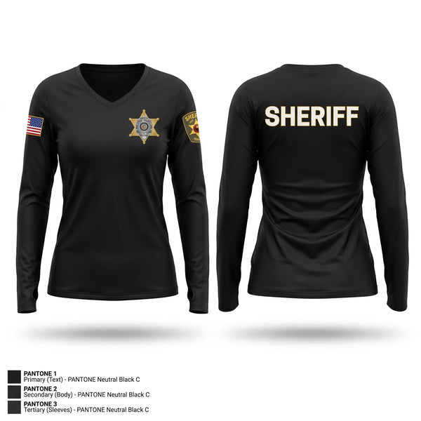 Womens Long Sleeve Vneck Shirt, Transportation, Police, Teamtime, Team time, sublimation, custom sports apparel, team uniforms, spirit wear, spiritwear, sports uniforms, custom shirts, team store, custom team store, fundraiser sports, apparel fundraiser
