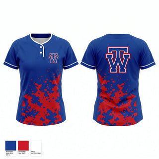 Two Button Softball Jersey, W.I.T., Softball, Teamtime, Team time, sublimation, custom sports apparel, team uniforms, spirit wear, spiritwear, sports uniforms, custom shirts, team store, custom team store, fundraiser sports, apparel fundraiser