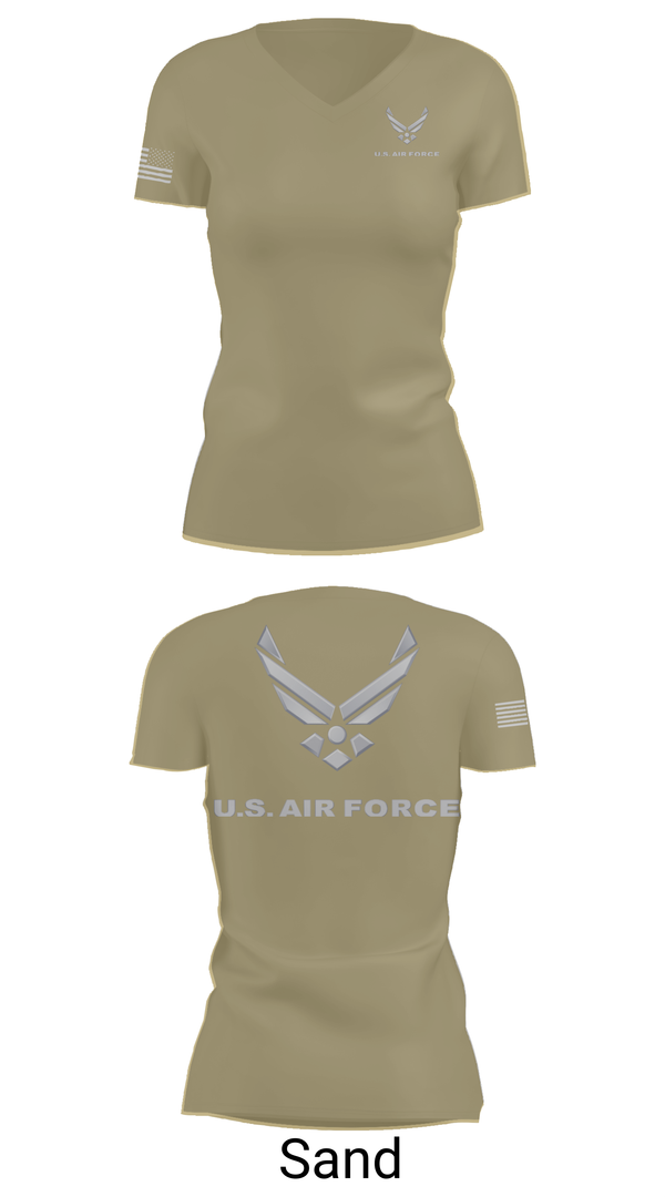 Womens Short Sleeve Vneck Shirt, USAF Volunteer, Air Force, Teamtime, Team time, sublimation, custom sports apparel, team uniforms, spirit wear, spiritwear, sports uniforms, custom shirts, team store, custom team store, fundraiser sports, apparel fundraiser
