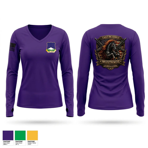 Womens Long Sleeve Vneck Shirt, 2-382nd LSBN, Army, Teamtime, Team time, sublimation, custom sports apparel, team uniforms, spirit wear, spiritwear, sports uniforms, custom shirts, team store, custom team store, fundraiser sports, apparel fundraiser