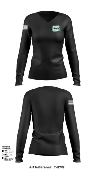 Womens Long Sleeve Vneck Shirt, D.B. Coopers, Army, Teamtime, Team time, sublimation, custom sports apparel, team uniforms, spirit wear, spiritwear, sports uniforms, custom shirts, team store, custom team store, fundraiser sports, apparel fundraiser