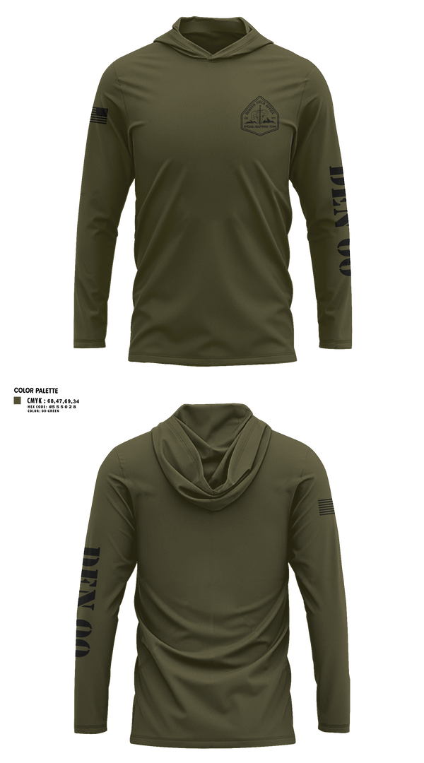 Long Sleeve Performance Shirt with hood, Denver Special Response Team, Police, Teamtime, Team time, sublimation, custom sports apparel, team uniforms, spirit wear, spiritwear, sports uniforms, custom shirts, team store, custom team store, fundraiser sports, apparel fundraiser
