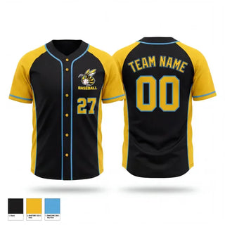 Full Button Baseball Jersey, HORNETS, Baseball, Teamtime, Team time, sublimation, custom sports apparel, team uniforms, spirit wear, spiritwear, sports uniforms, custom shirts, team store, custom team store, fundraiser sports, apparel fundraiser