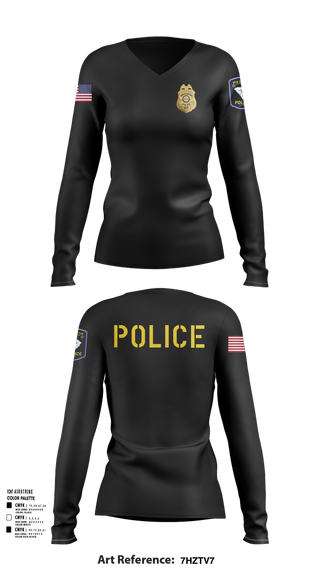 Womens Long Sleeve Vneck Shirt, New Ellenton Police Department, Police, Teamtime, Team time, sublimation, custom sports apparel, team uniforms, spirit wear, spiritwear, sports uniforms, custom shirts, team store, custom team store, fundraiser sports, apparel fundraiser