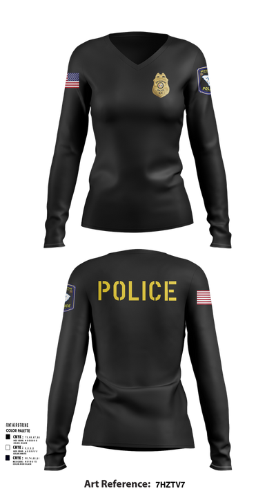 New Ellenton Police Department 612730 Women's Long Sleeve V-neck Shirt - 1