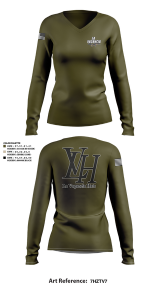 Womens Long Sleeve Vneck Shirt, La Vagancia Hats, , Teamtime, Team time, sublimation, custom sports apparel, team uniforms, spirit wear, spiritwear, sports uniforms, custom shirts, team store, custom team store, fundraiser sports, apparel fundraiser