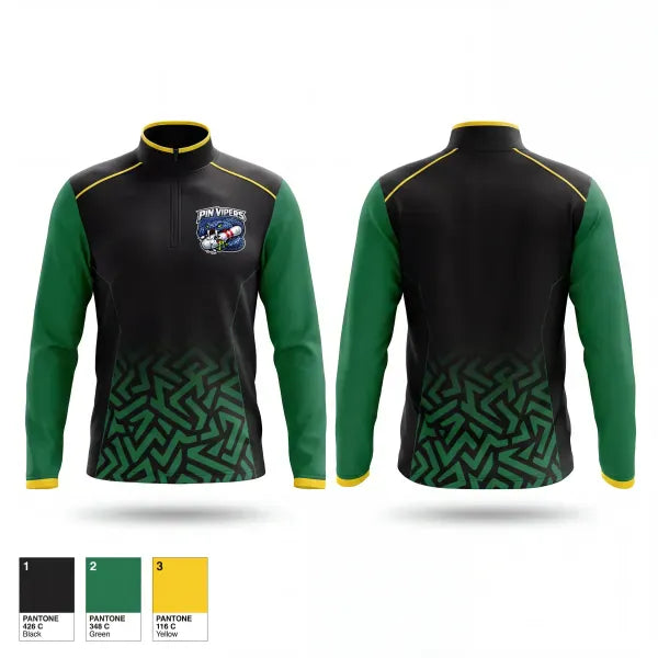 Quarter Zip Jacket, Pin vipersPinvipers, Bowling, Teamtime, Team time, sublimation, custom sports apparel, team uniforms, spirit wear, spiritwear, sports uniforms, custom shirts, team store, custom team store, fundraiser sports, apparel fundraiser