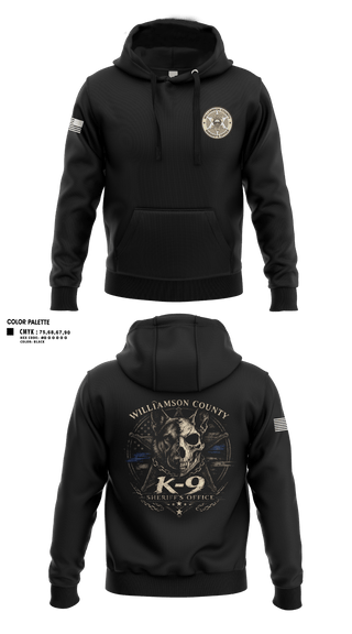 Hoodie, Williamson County K-9 Unit, Police, Teamtime, Team time, sublimation, custom sports apparel, team uniforms, spirit wear, spiritwear, sports uniforms, custom shirts, team store, custom team store, fundraiser sports, apparel fundraiser