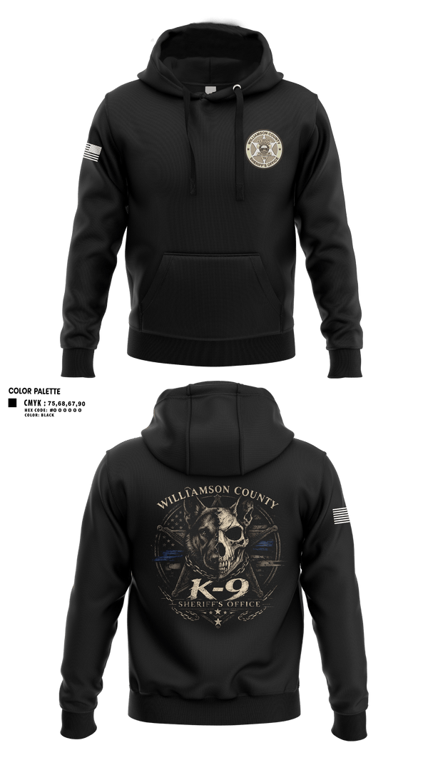 Hoodie, Williamson County K-9 Unit, Police, Teamtime, Team time, sublimation, custom sports apparel, team uniforms, spirit wear, spiritwear, sports uniforms, custom shirts, team store, custom team store, fundraiser sports, apparel fundraiser