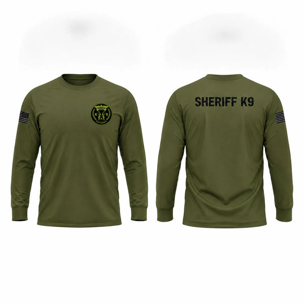Long Sleeve Performance Shirt, Clay County Sheriff’s Office K9, Police, Teamtime, Team time, sublimation, custom sports apparel, team uniforms, spirit wear, spiritwear, sports uniforms, custom shirts, team store, custom team store, fundraiser sports, apparel fundraiser