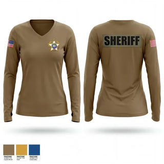 Womens Long Sleeve Vneck Shirt, HCC, Police, Teamtime, Team time, sublimation, custom sports apparel, team uniforms, spirit wear, spiritwear, sports uniforms, custom shirts, team store, custom team store, fundraiser sports, apparel fundraiser