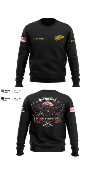 Crew Neck Sweatshirt, Northcross Recruiting Station, Army, Teamtime, Team time, sublimation, custom sports apparel, team uniforms, spirit wear, spiritwear, sports uniforms, custom shirts, team store, custom team store, fundraiser sports, apparel fundraiser