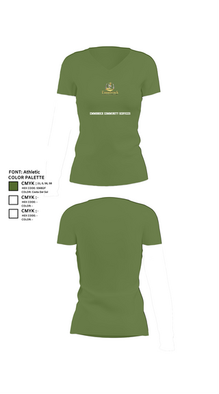 Womens Short Sleeve Vneck Shirt, EMMBROCK COMMUNITY SERVICES, , Teamtime, Team time, sublimation, custom sports apparel, team uniforms, spirit wear, spiritwear, sports uniforms, custom shirts, team store, custom team store, fundraiser sports, apparel fundraiser