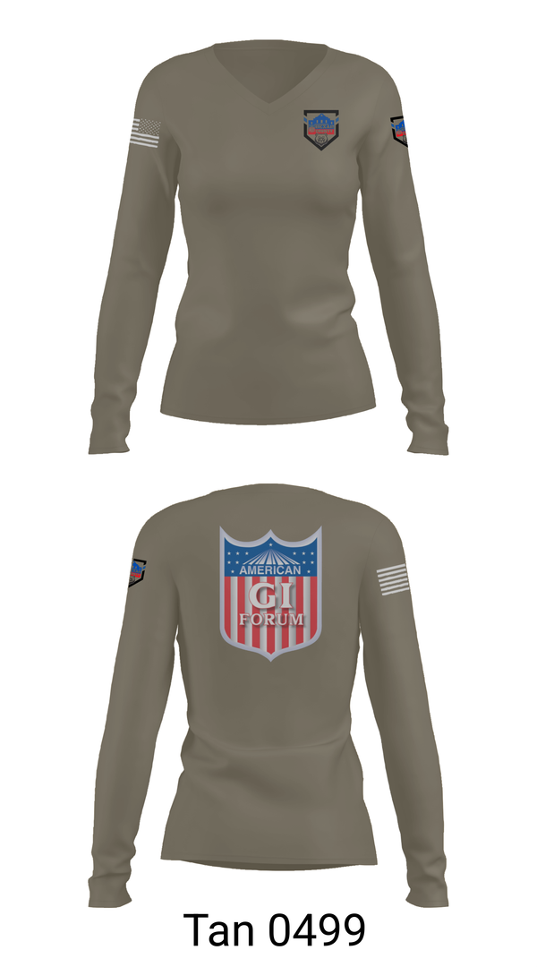 Womens Long Sleeve Vneck Shirt, Agif board, Army, Teamtime, Team time, sublimation, custom sports apparel, team uniforms, spirit wear, spiritwear, sports uniforms, custom shirts, team store, custom team store, fundraiser sports, apparel fundraiser