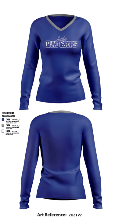 Lady BatCats 2560030 Women's Long Sleeve V-neck Shirt - 1