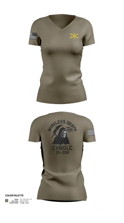 CyBOLC 25-006 6118734 Women's Short Sleeve V-neck Shirt - 202