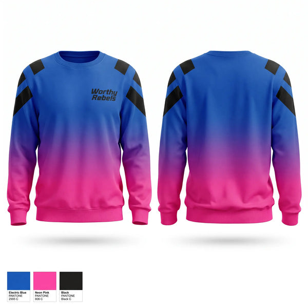 Crew Neck Sweatshirt, Worthy Rebels, Softball, Teamtime, Team time, sublimation, custom sports apparel, team uniforms, spirit wear, spiritwear, sports uniforms, custom shirts, team store, custom team store, fundraiser sports, apparel fundraiser