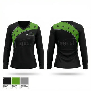 Womens Long Sleeve Vneck Shirt, Augusta Pickleball, , Teamtime, Team time, sublimation, custom sports apparel, team uniforms, spirit wear, spiritwear, sports uniforms, custom shirts, team store, custom team store, fundraiser sports, apparel fundraiser