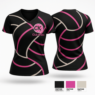 Womens Short Sleeve Vneck Shirt, Club Khaos, Women's Volleyball, Teamtime, Team time, sublimation, custom sports apparel, team uniforms, spirit wear, spiritwear, sports uniforms, custom shirts, team store, custom team store, fundraiser sports, apparel fundraiser