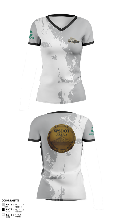 WSDOT 42442196 Women's Short Sleeve V-neck Shirt - 1