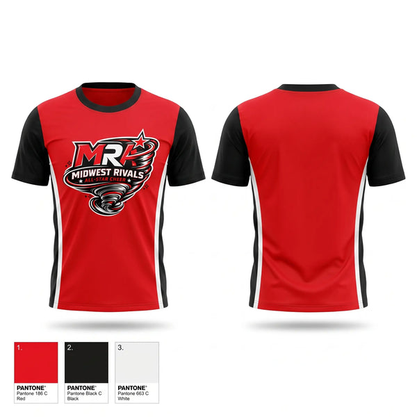 Short Sleeve Performance Shirt, Midwest Rivals Allstar, Cheer, Teamtime, Team time, sublimation, custom sports apparel, team uniforms, spirit wear, spiritwear, sports uniforms, custom shirts, team store, custom team store, fundraiser sports, apparel fundraiser