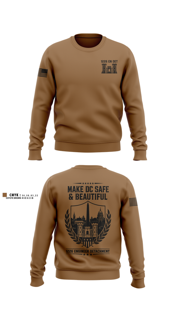 Crew Neck Sweatshirt, 1226 EN DET, National Guard, Teamtime, Team time, sublimation, custom sports apparel, team uniforms, spirit wear, spiritwear, sports uniforms, custom shirts, team store, custom team store, fundraiser sports, apparel fundraiser