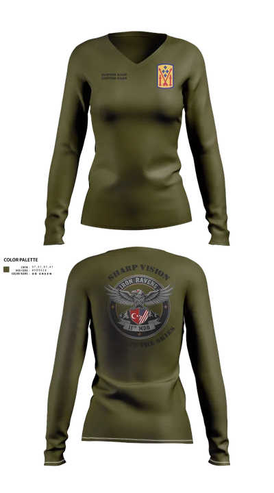 11th MDB 23252297 Women's Long Sleeve V-neck Shirt - 61