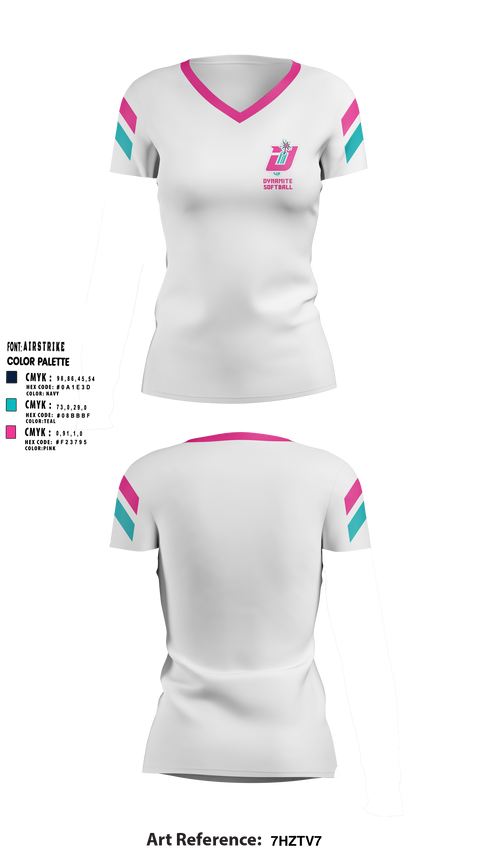 Womens Short Sleeve Vneck Shirt, Dynamite, Softball, Teamtime, Team time, sublimation, custom sports apparel, team uniforms, spirit wear, spiritwear, sports uniforms, custom shirts, team store, custom team store, fundraiser sports, apparel fundraiser