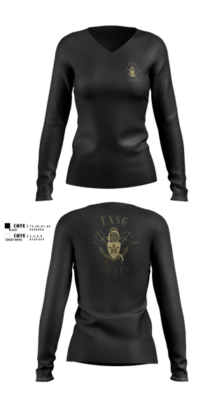 Womens Long Sleeve Vneck Shirt, TC BOATS, National Guard, Teamtime, Team time, sublimation, custom sports apparel, team uniforms, spirit wear, spiritwear, sports uniforms, custom shirts, team store, custom team store, fundraiser sports, apparel fundraiser