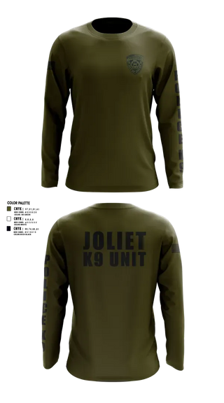 Long Sleeve Performance Shirt, Joliet Police K-9 Unit, Police, Teamtime, Team time, sublimation, custom sports apparel, team uniforms, spirit wear, spiritwear, sports uniforms, custom shirts, team store, custom team store, fundraiser sports, apparel fundraiser