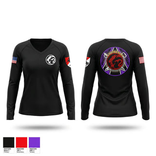Womens Long Sleeve Vneck Shirt, Support, HHT, 1/11 ACR, Army, Teamtime, Team time, sublimation, custom sports apparel, team uniforms, spirit wear, spiritwear, sports uniforms, custom shirts, team store, custom team store, fundraiser sports, apparel fundraiser