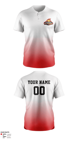 Two Button Softball Jersey, Georgia Flames, Softball, Teamtime, Team time, sublimation, custom sports apparel, team uniforms, spirit wear, spiritwear, sports uniforms, custom shirts, team store, custom team store, fundraiser sports, apparel fundraiser