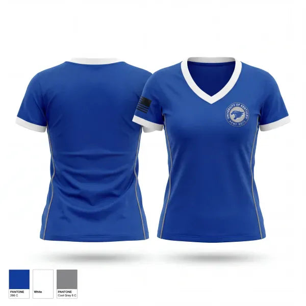 Womens Short Sleeve Vneck Shirt, Wildcat Battalion, Army, Teamtime, Team time, sublimation, custom sports apparel, team uniforms, spirit wear, spiritwear, sports uniforms, custom shirts, team store, custom team store, fundraiser sports, apparel fundraiser