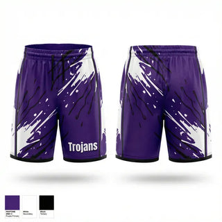 Mens Reversible Basketball Shorts, Trojans, Women's Basketball, Teamtime, Team time, sublimation, custom sports apparel, team uniforms, spirit wear, spiritwear, sports uniforms, custom shirts, team store, custom team store, fundraiser sports, apparel fundraiser