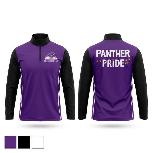 Quarter Zip Jacket, Eastland Prep Panthers, Men's Soccer, Teamtime, Team time, sublimation, custom sports apparel, team uniforms, spirit wear, spiritwear, sports uniforms, custom shirts, team store, custom team store, fundraiser sports, apparel fundraiser