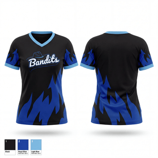 Womens Short Sleeve Vneck Shirt, BANDITS, Softball, Teamtime, Team time, sublimation, custom sports apparel, team uniforms, spirit wear, spiritwear, sports uniforms, custom shirts, team store, custom team store, fundraiser sports, apparel fundraiser