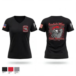 Womens Short Sleeve Vneck Shirt, Hawk Battalion, Army, Teamtime, Team time, sublimation, custom sports apparel, team uniforms, spirit wear, spiritwear, sports uniforms, custom shirts, team store, custom team store, fundraiser sports, apparel fundraiser