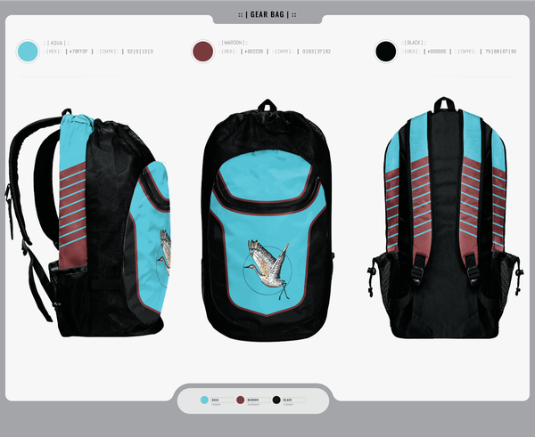 Gear Bag, Cranes, Spirit Store, Teamtime, Team time, sublimation, custom sports apparel, team uniforms, spirit wear, spiritwear, sports uniforms, custom shirts, team store, custom team store, fundraiser sports, apparel fundraiser