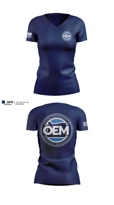 Oregon Emergency Management 48984222 Women's Short Sleeve V-neck Shirt - 1