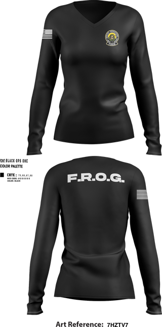 Womens Long Sleeve Vneck Shirt, Fire Rescue Operations Group, Fire Department, Teamtime, Team time, sublimation, custom sports apparel, team uniforms, spirit wear, spiritwear, sports uniforms, custom shirts, team store, custom team store, fundraiser sports, apparel fundraiser