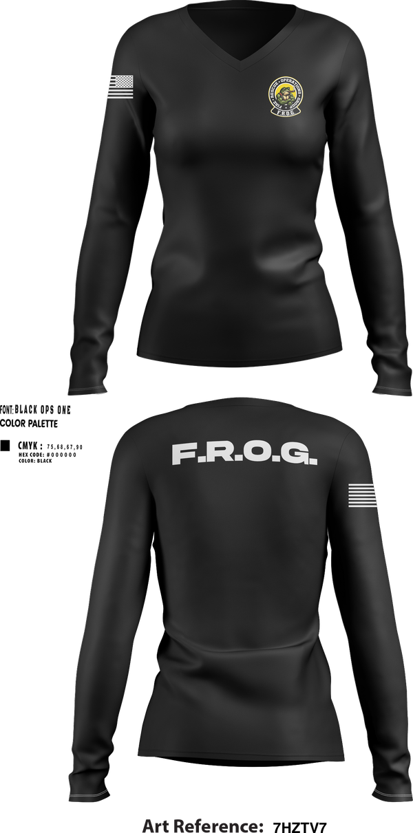 Womens Long Sleeve Vneck Shirt, Fire Rescue Operations Group, Fire Department, Teamtime, Team time, sublimation, custom sports apparel, team uniforms, spirit wear, spiritwear, sports uniforms, custom shirts, team store, custom team store, fundraiser sports, apparel fundraiser