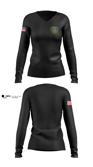 Womens Long Sleeve Vneck Shirt, Houston Police Northeast Patrol, Police, Teamtime, Team time, sublimation, custom sports apparel, team uniforms, spirit wear, spiritwear, sports uniforms, custom shirts, team store, custom team store, fundraiser sports, apparel fundraiser