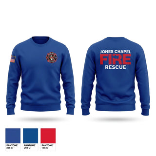 Crew Neck Sweatshirt, Jones Chapel Fire and Rescue, Fire Department, Teamtime, Team time, sublimation, custom sports apparel, team uniforms, spirit wear, spiritwear, sports uniforms, custom shirts, team store, custom team store, fundraiser sports, apparel fundraiser